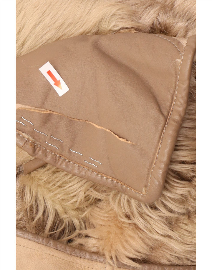 Cappotto in shearling vintage da donna UK 14 Shearling marrone medio