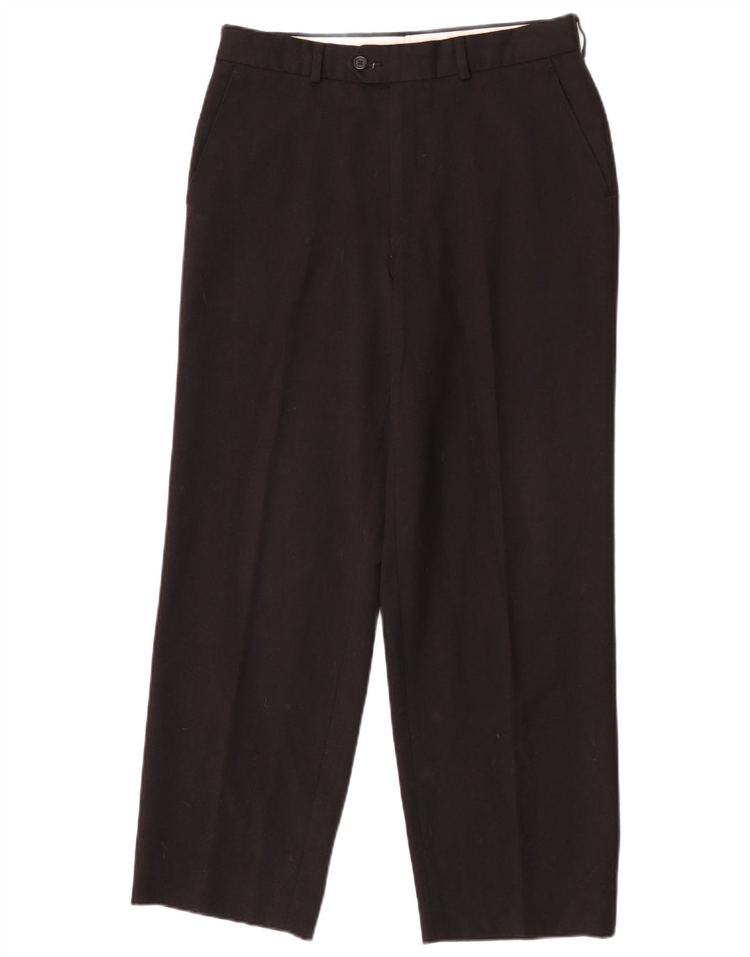 Pantaloni da abito dritti Marks & Spencer da uomo St. Michael W32 L28 in lana nera