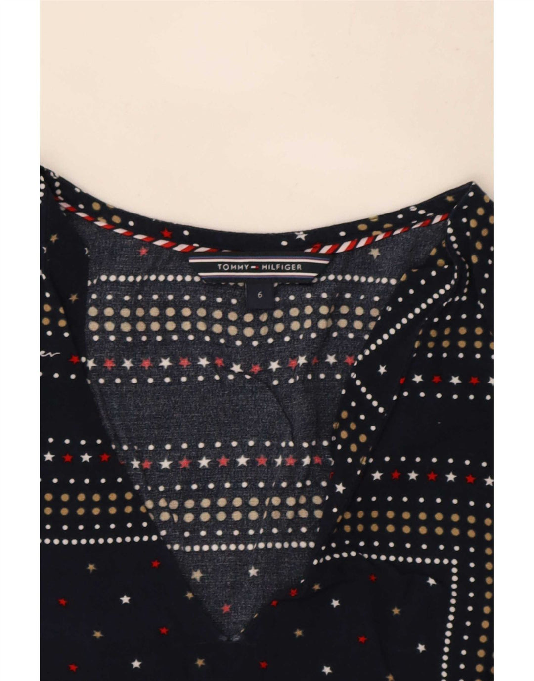 Camicetta da donna Tommy Hilfiger Top US 6 medio blu navy maculato
