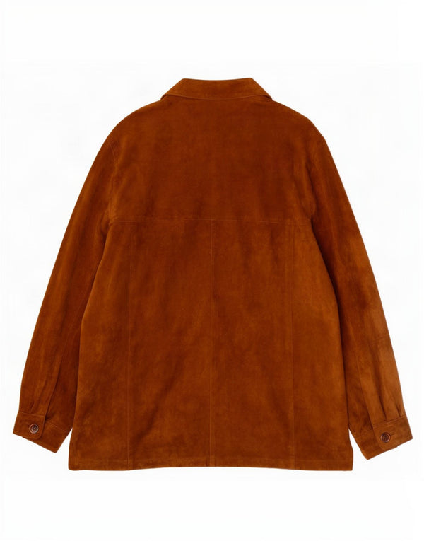 Giacca vintage in pelle scamosciata da donna IT 50 XL in pelle beige