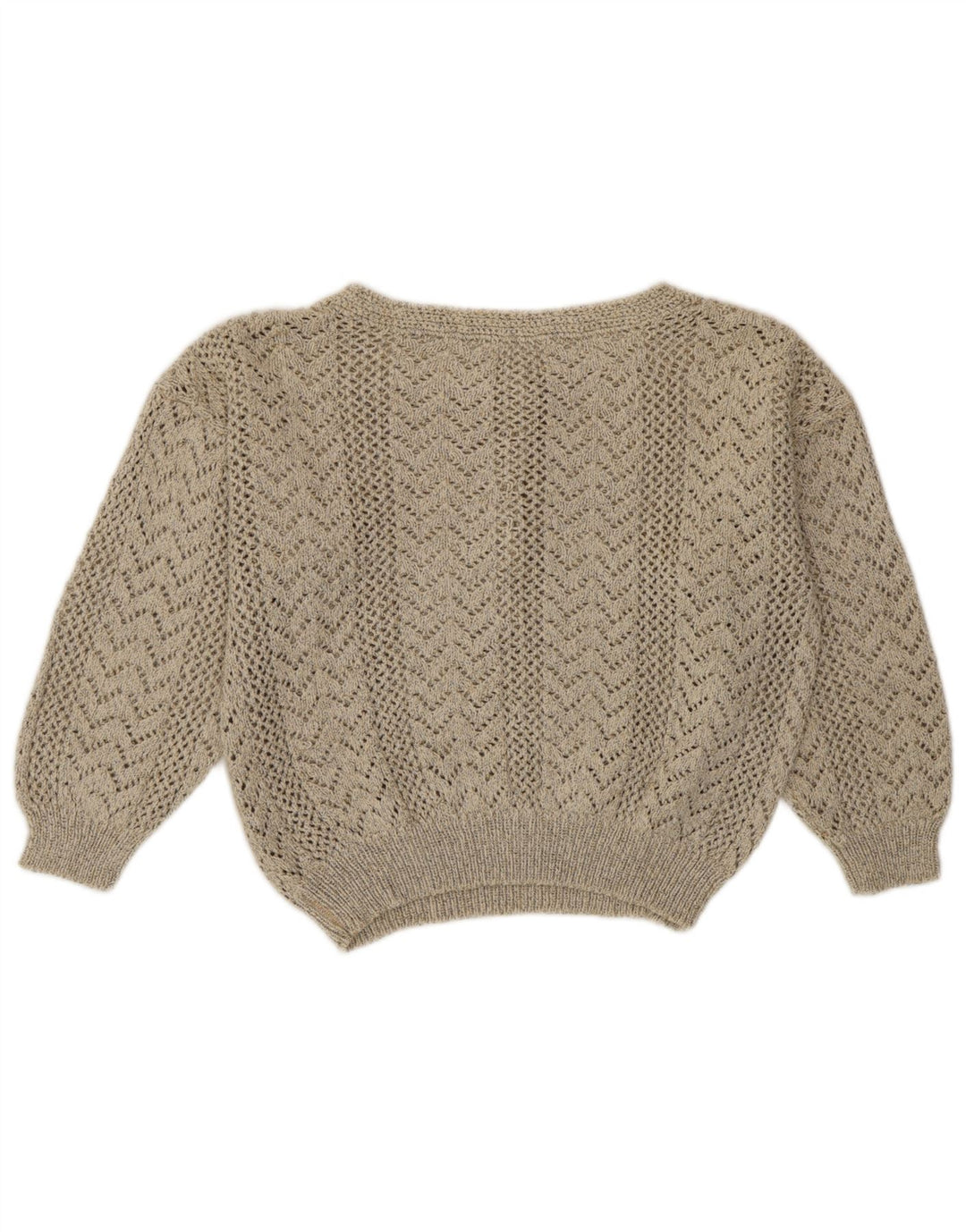 Maglione vintage da donna con scollo a barca corto UK 12 Grigio medio