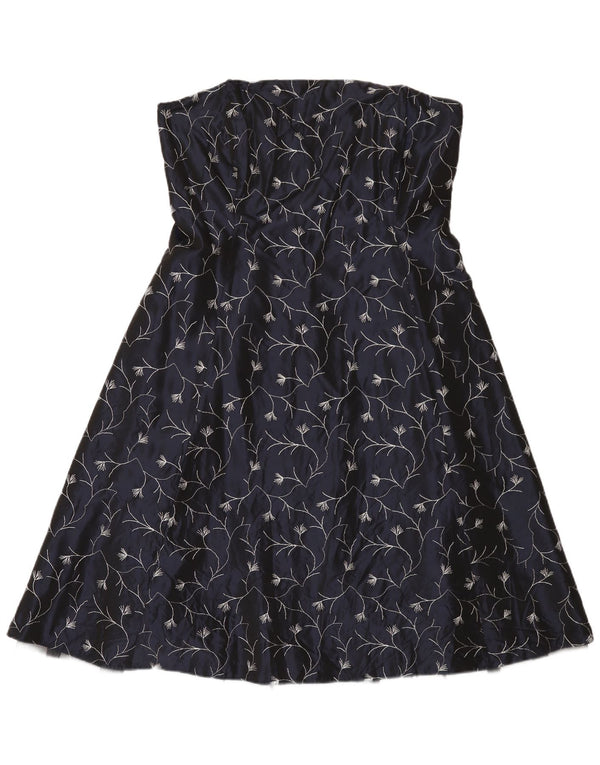 Abito senza spalline da donna Gina Bacconi UK 14 Medio blu navy floreale