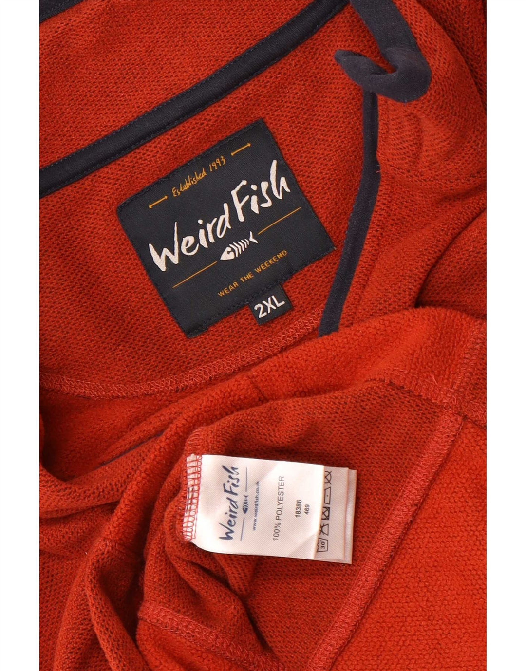 Maglione in pile da uomo con collo con zip Weird Fish 2XL Poliestere color block marrone
