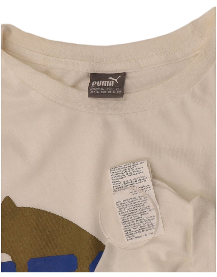 T-shirt grafica PUMA da bambino 13-14 anni in cotone bianco