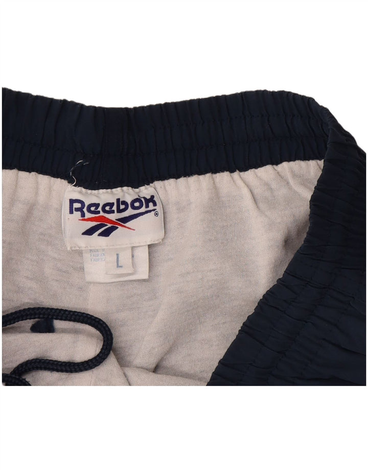 Pantaloncini sportivi Reebok da uomo di grandi dimensioni in nylon blu navy