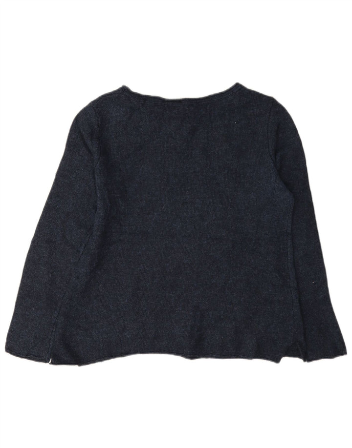 Maglione maglione con scollo a barca da donna White Stuff UK 12 Viscosa medio blu navy