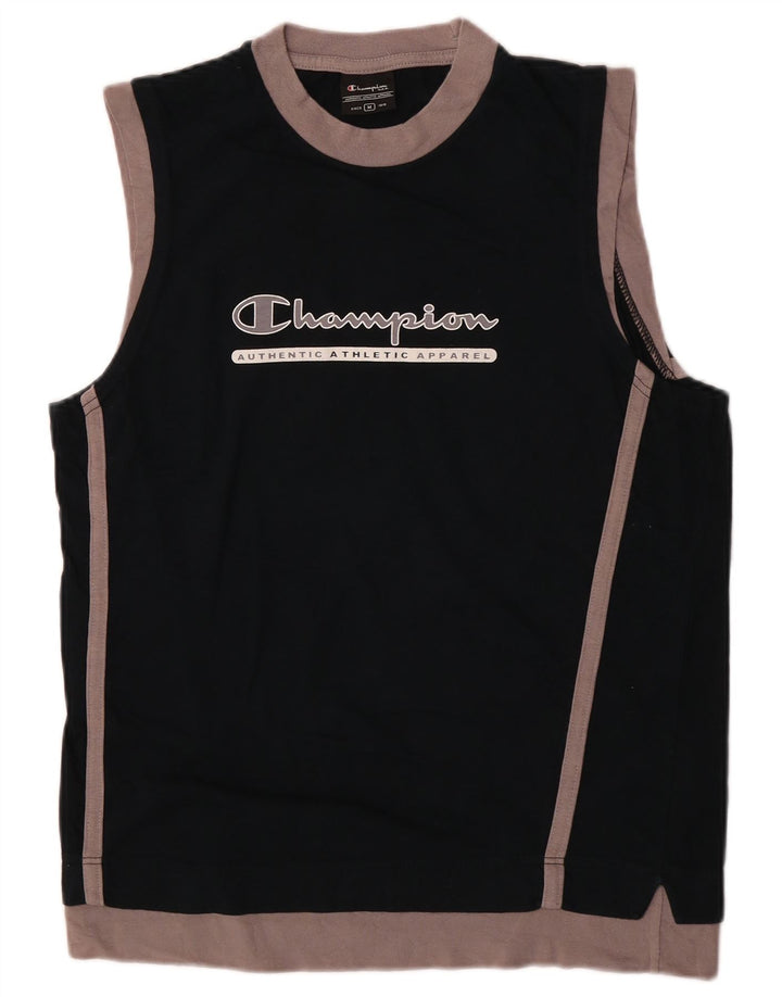 Canotta grafica da uomo Champion, cotone color block medio nero