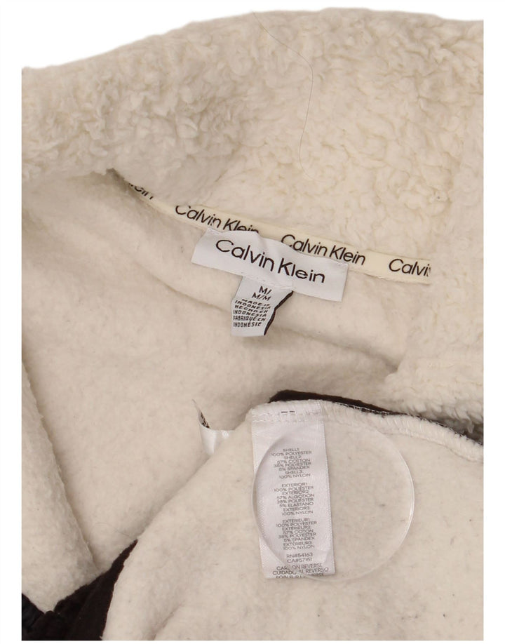 Maglione in pile oversize da donna Calvin Klein UK 14 Medium White Colourblock