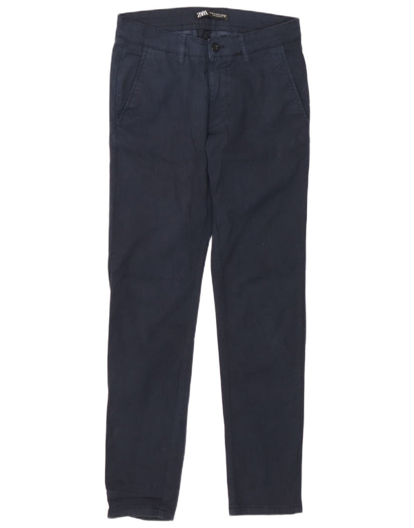 Pantaloni chino slim da uomo Zara EU 36 XS W29 L30 Blu navy