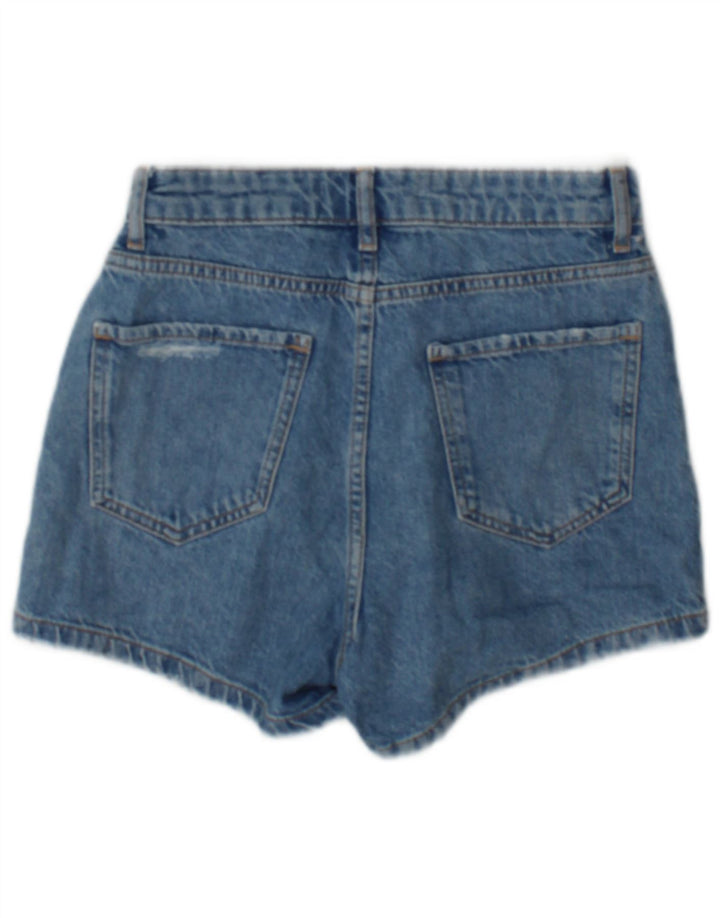Pantaloncini di jeans invecchiati Zara da donna XS W24 cotone blu