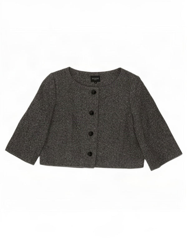 Giacca bolero da donna con maniche a 3/4 Hobbs UK 16 grande lana grigia