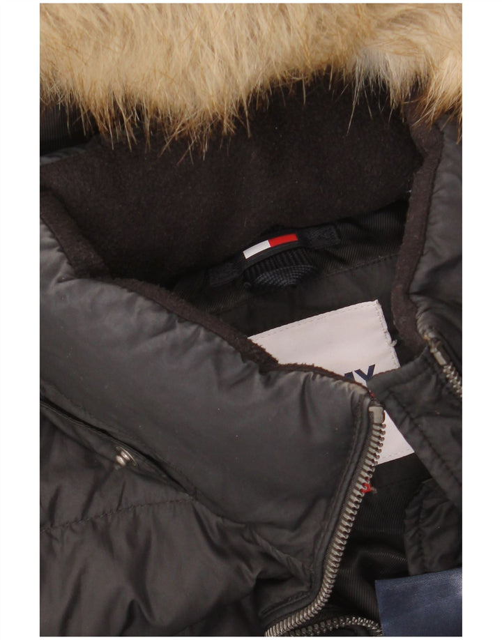 Cappotto imbottito con cappuccio da donna Tommy Hilfiger UK 10 piccolo poliestere nero