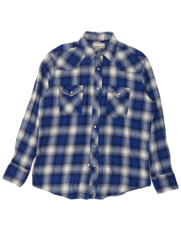 Camicia da uomo in flanella Wrangler a quadri blu grandi
