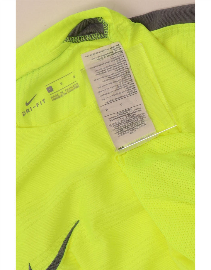 T-shirt Nike Dri Fit da uomo, grande, in poliestere color block verde