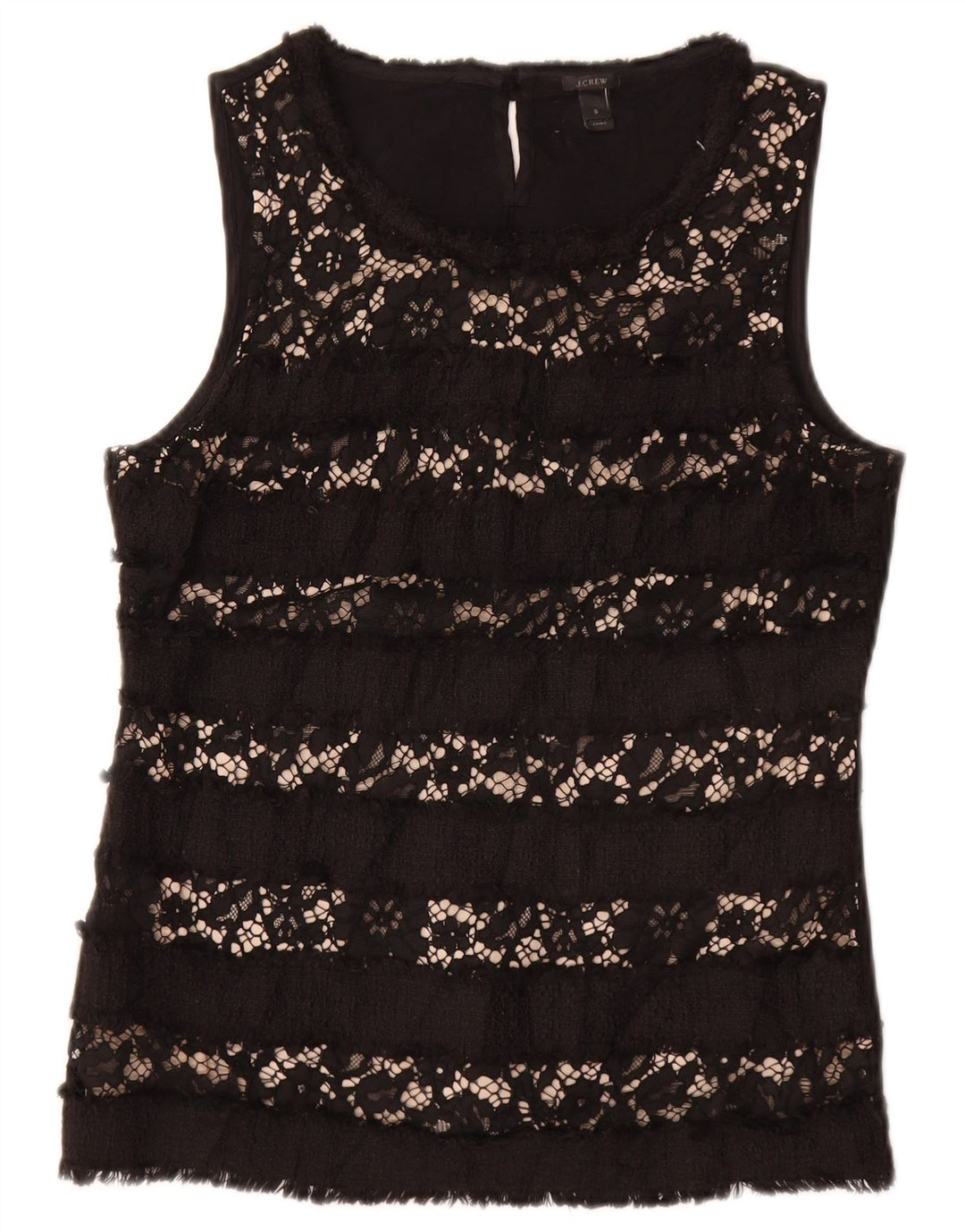 J. CREW Camicetta senza maniche da donna UK 10 Piccola viscosa floreale nera