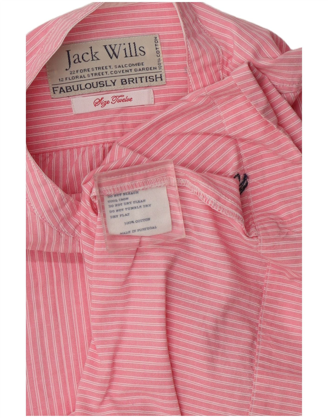 Camicia pullover a maniche corte da donna Jack Wills UK 12 a righe rosa medio