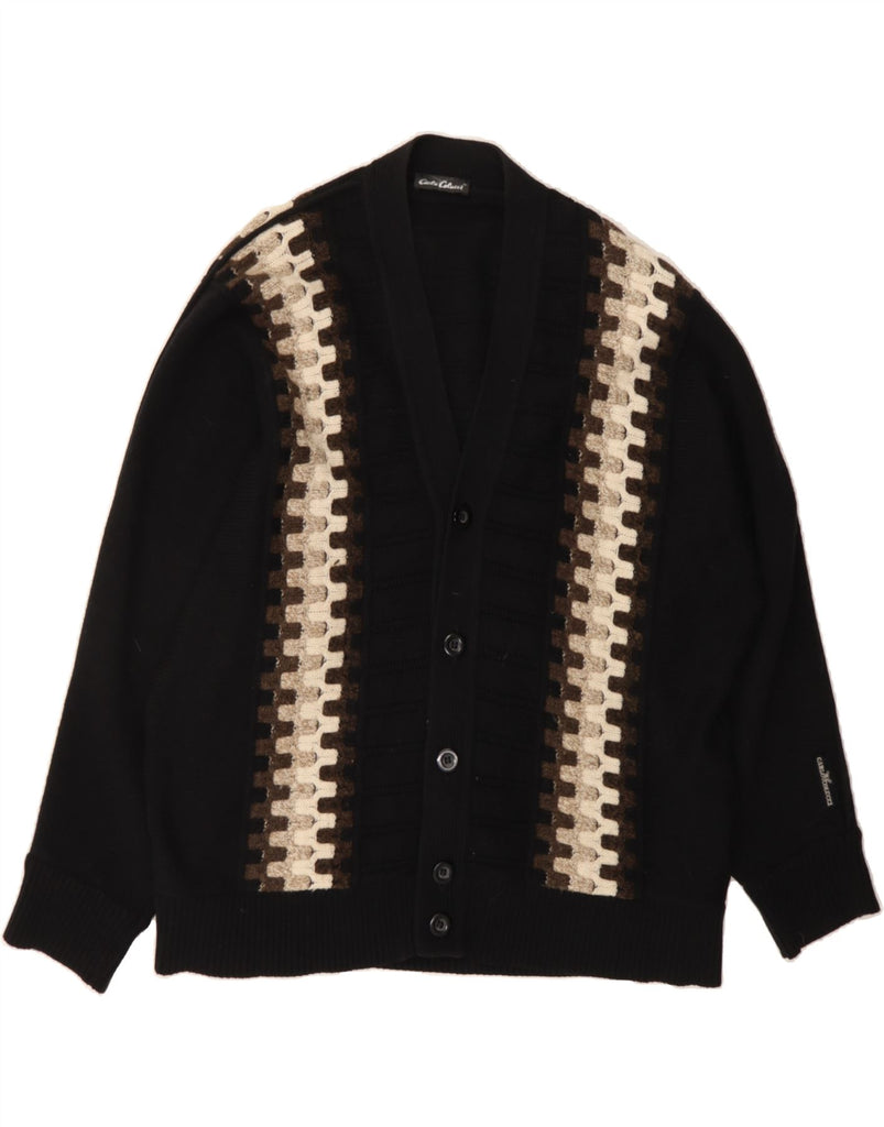 CARLO COLUCCI Mens Cardigan Sweater IT 52 Large Black Colourblock New Wool Vintage Carlo Colucci and Second-Hand Carlo Colucci from Messina Hembry 