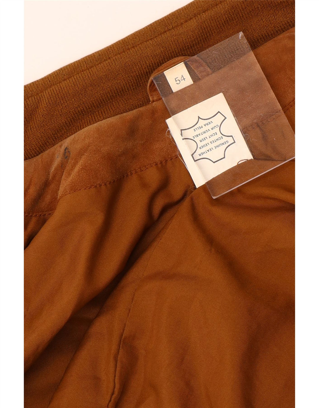 Giubbotto bomber da uomo in pelle scamosciata VINTAGE IT 54 2XL Pelle Beige