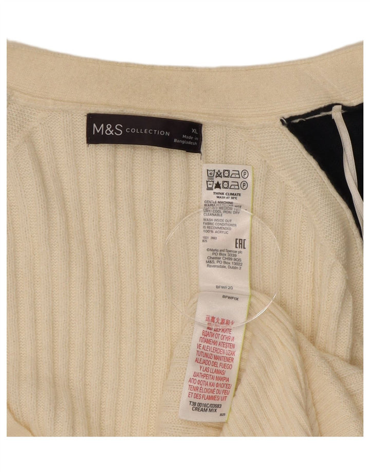 Maglione cardigan oversize da donna Marks & Spencer UK 18 XL Bianco
