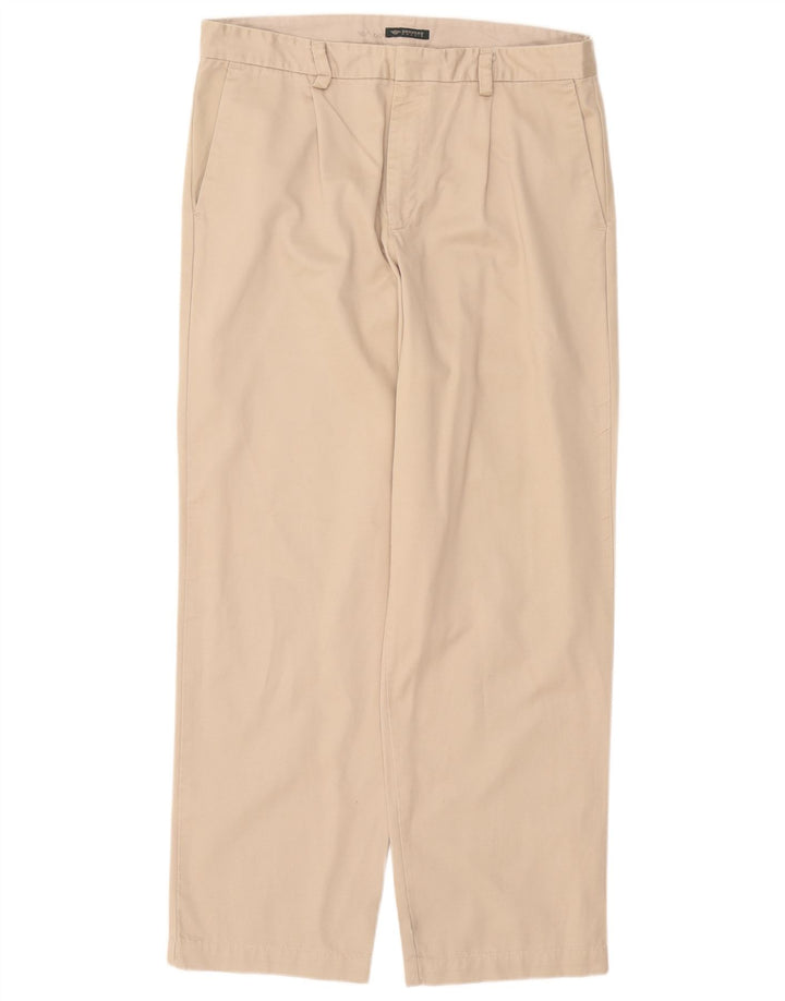 DOCKERS Pantaloni chino larghi da uomo kaki W34 L32 Beige