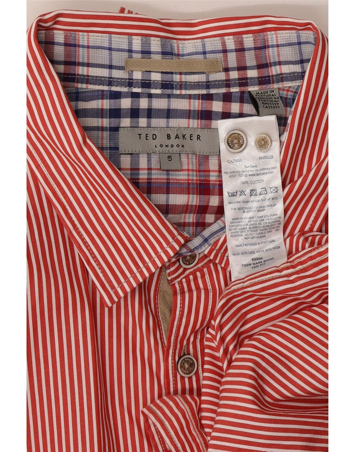 Camicia da uomo TED BAKER taglia 5 XL cotone gessato rosso