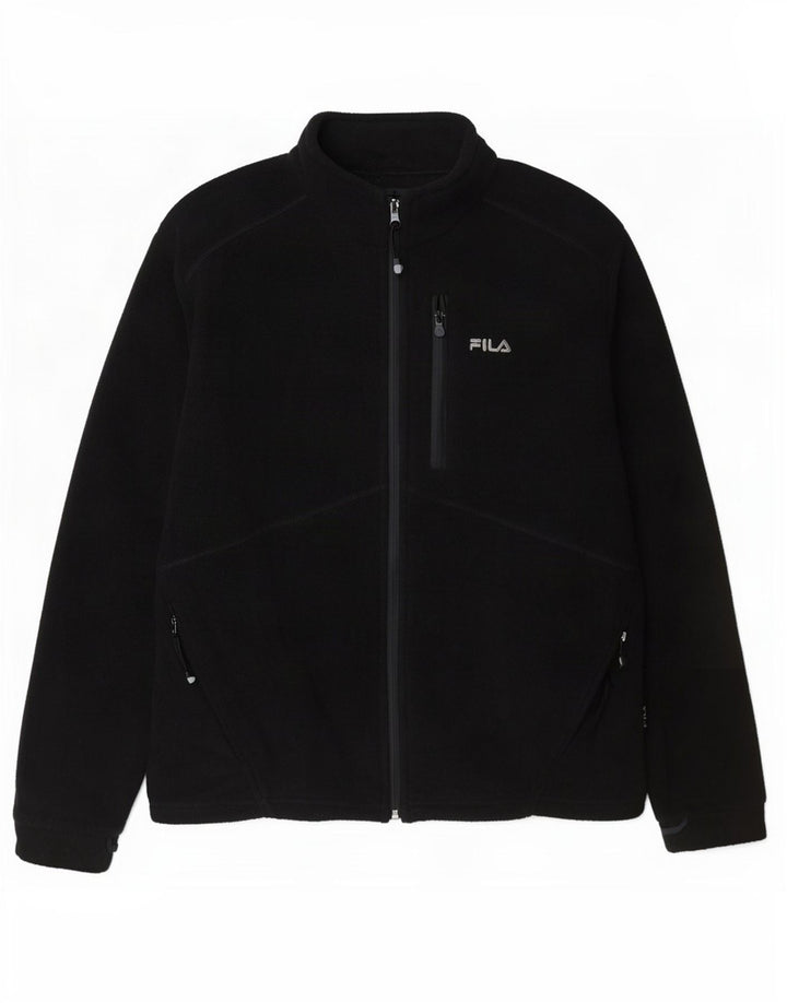 Giacca in pile da uomo Fila Liner UK 36 Small poliestere nero