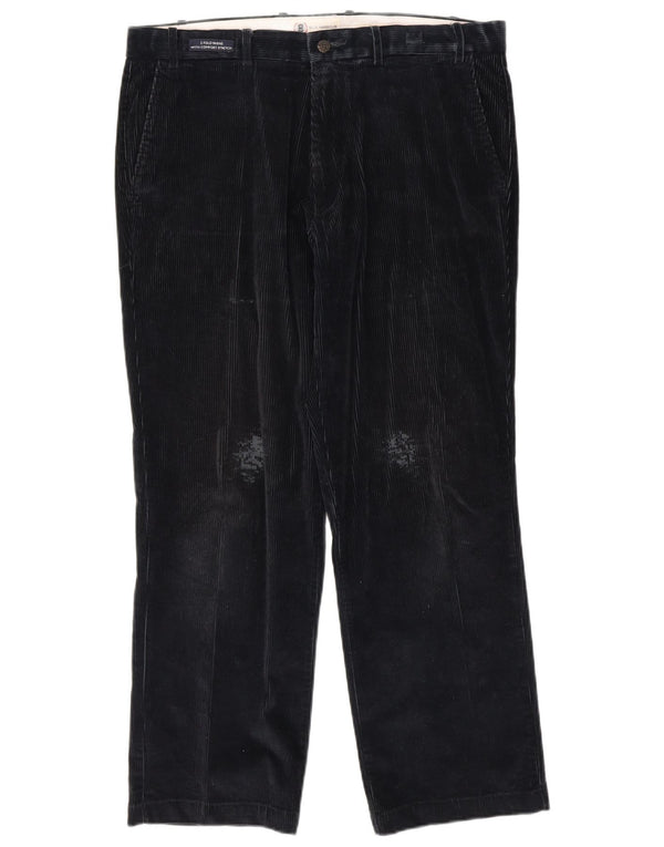 Pantaloni dritti in velluto a coste da uomo Marks & Spencer W36 L29 cotone blu navy