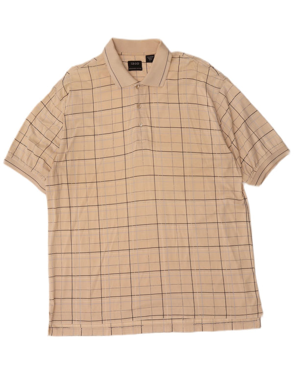 Polo da uomo Izod grande in cotone a quadri beige