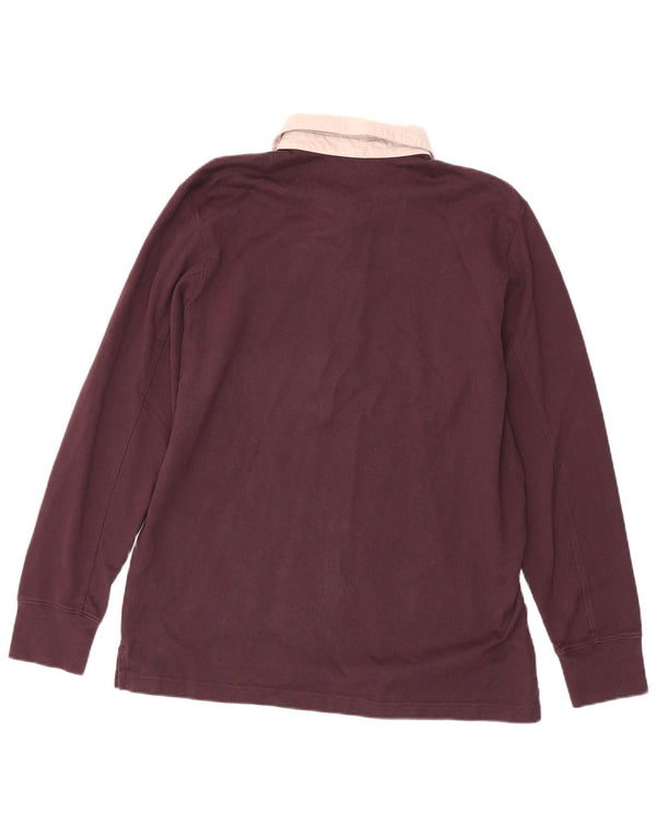 Polo da rugby da uomo a maniche lunghe Adidas Large in cotone viola