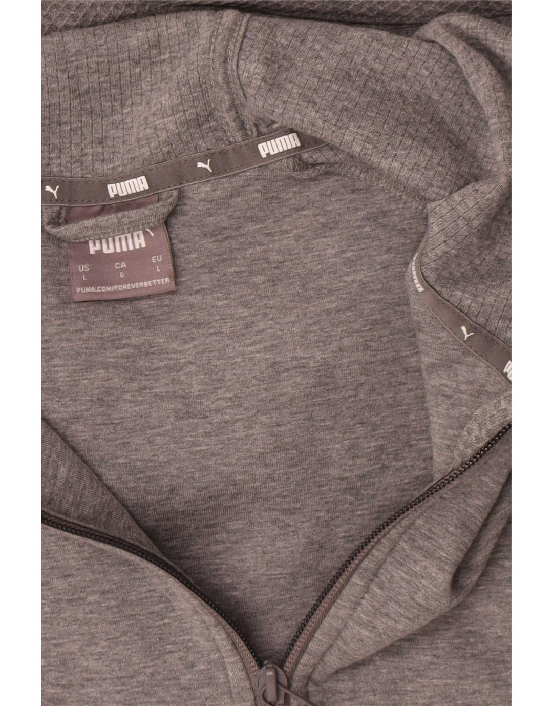 Felpa con cappuccio e zip Puma da uomo grande in viscosa chiazzata grigia