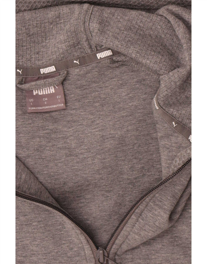 Felpa con cappuccio e zip Puma da uomo grande in viscosa chiazzata grigia