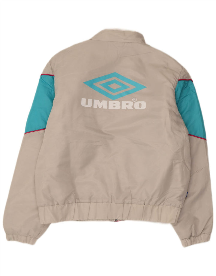 Giacca imbottita con grafica da uomo UMBRO UK 40 Large in nylon color block grigio