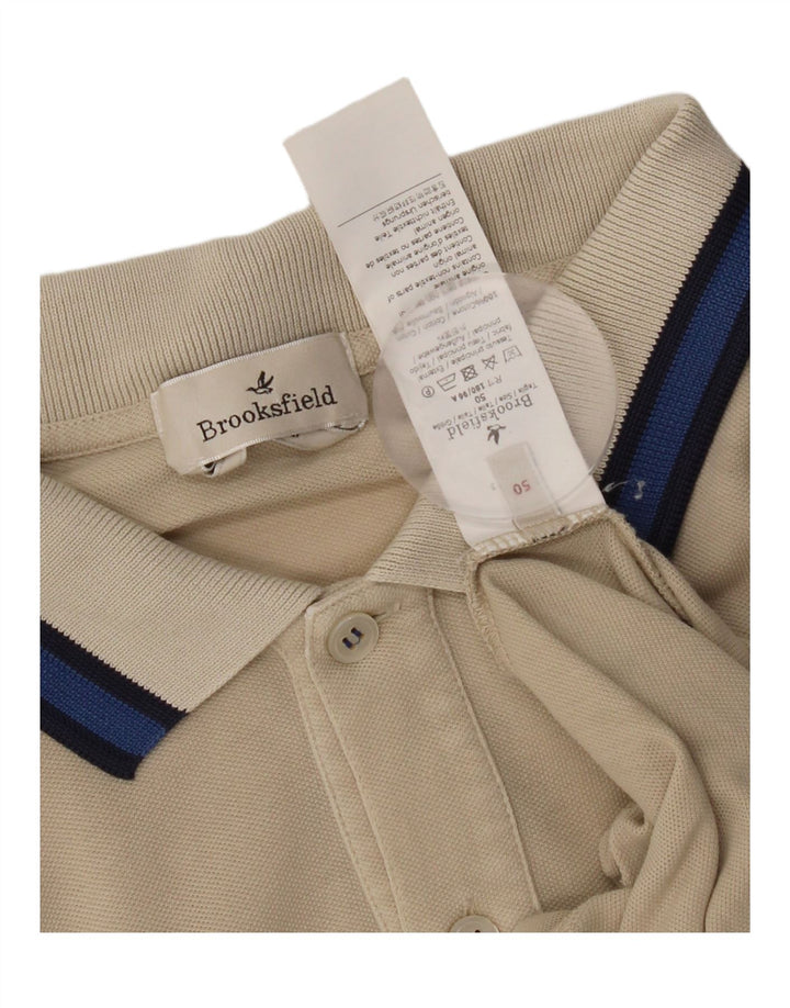 Polo da uomo Brooksfield IT 50 cotone color block beige medio