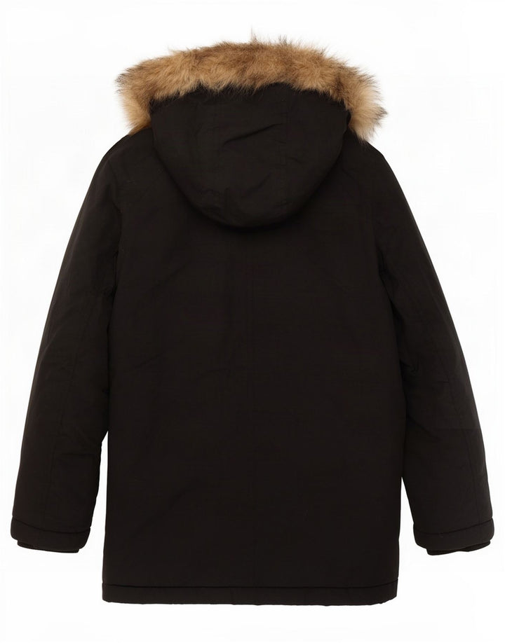 Parka con cappuccio Lyle & Scott per ragazzi 7-8 anni in nylon nero