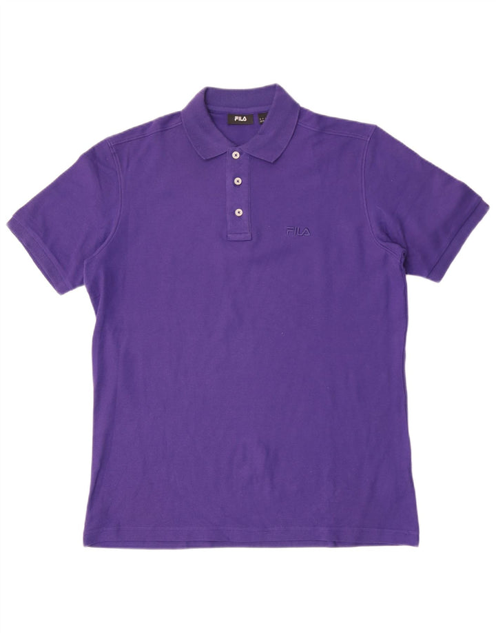 Polo da uomo Fila in cotone viola medio