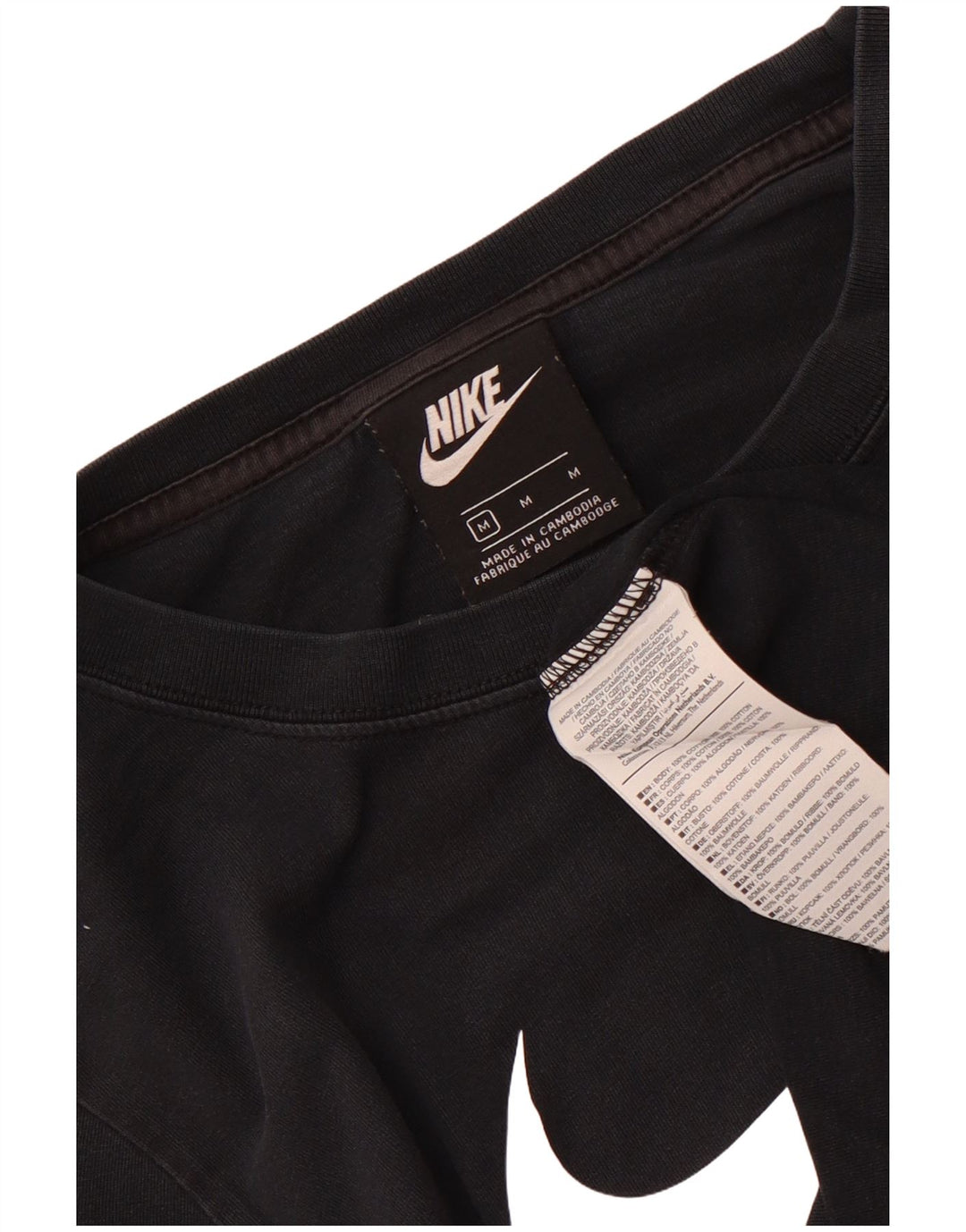 T-shirt grafica corta da donna Nike UK 14 cotone medio nero