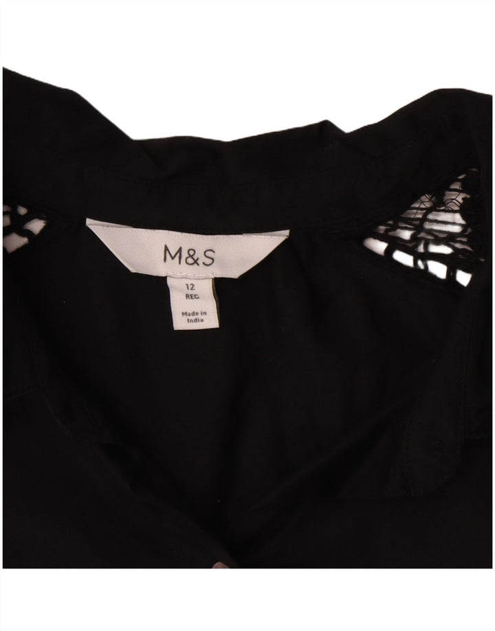 Camicetta da donna Marks & Spencer UK 12 cotone nero medio