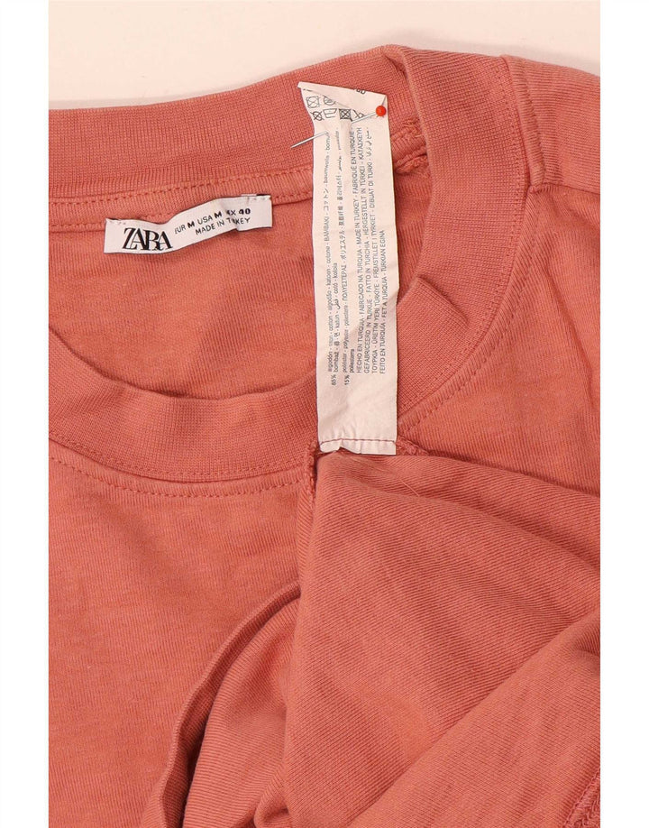 T-shirt Zara da uomo Top in cotone rosso medio