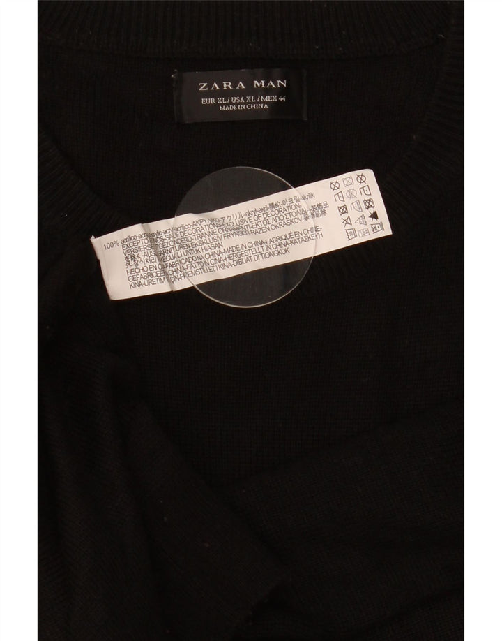 Maglione maglione girocollo da uomo Zara XL in acrilico nero