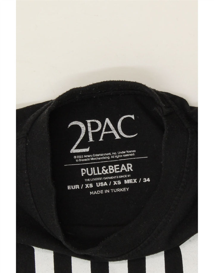 PULL & BEAR Mens 2 Pac Graphic T-Shirt Top XS Black Cotton Vintage Pull & Bear and Second-Hand Pull & Bear from Messina Hembry 