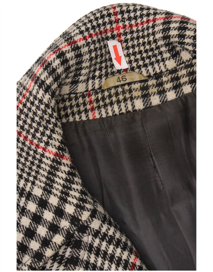 Trench doppiopetto vintage da donna IT 46 a quadri grigi grandi