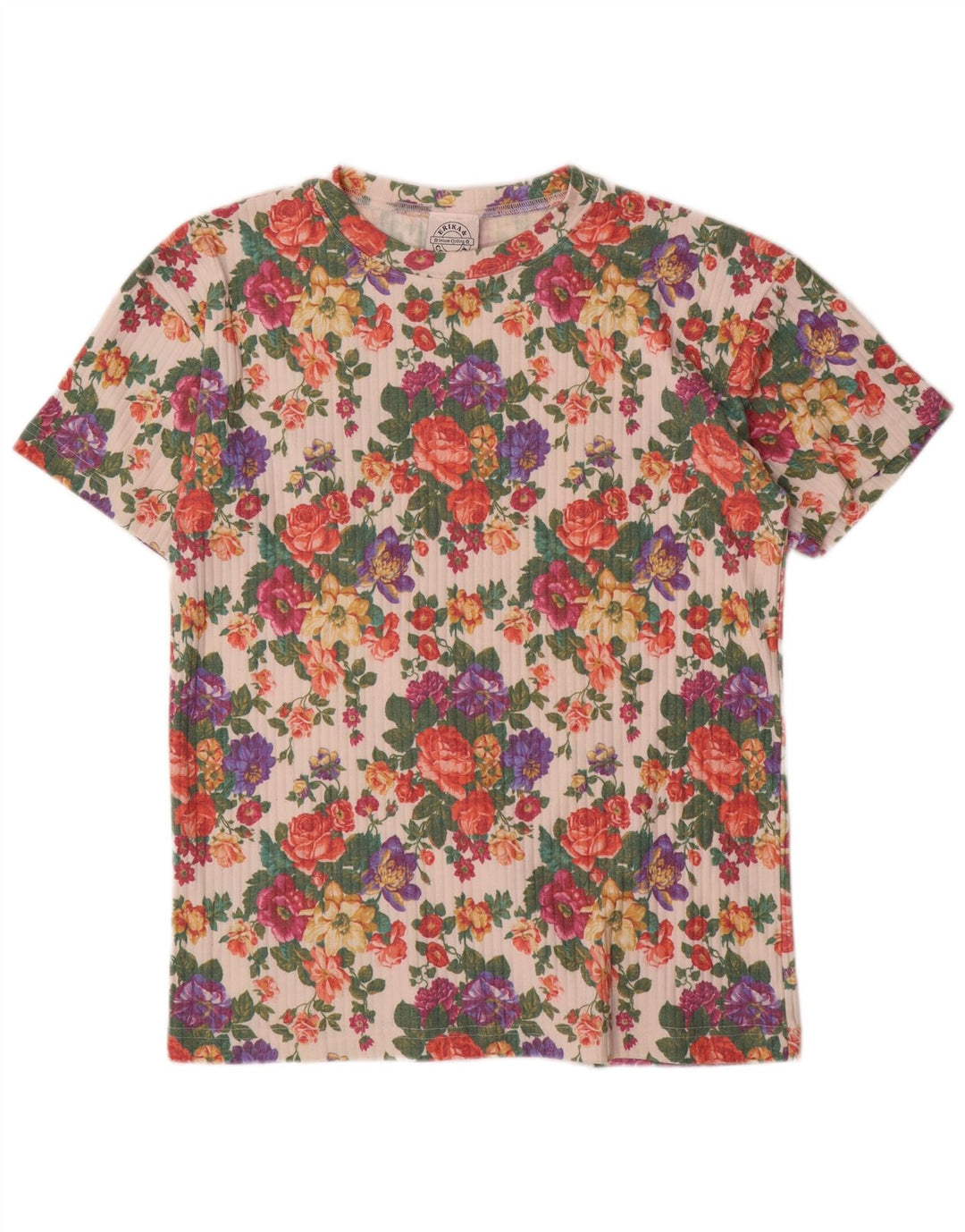 T-shirt grafica da uomo ERIKA Top in cotone floreale multicolore medio