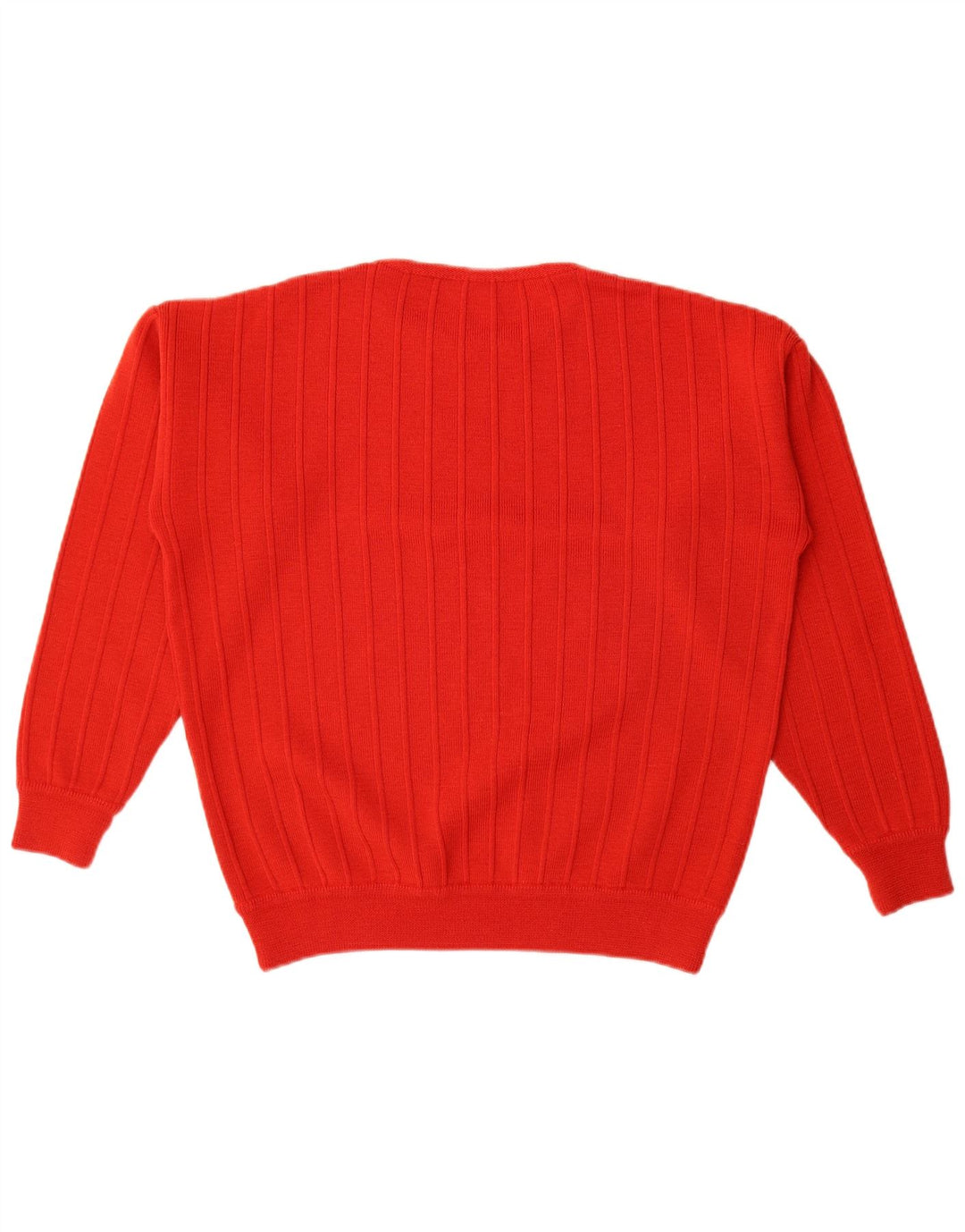 Maglione maglione girocollo oversize da donna vintage UK 14 a righe rosse medie