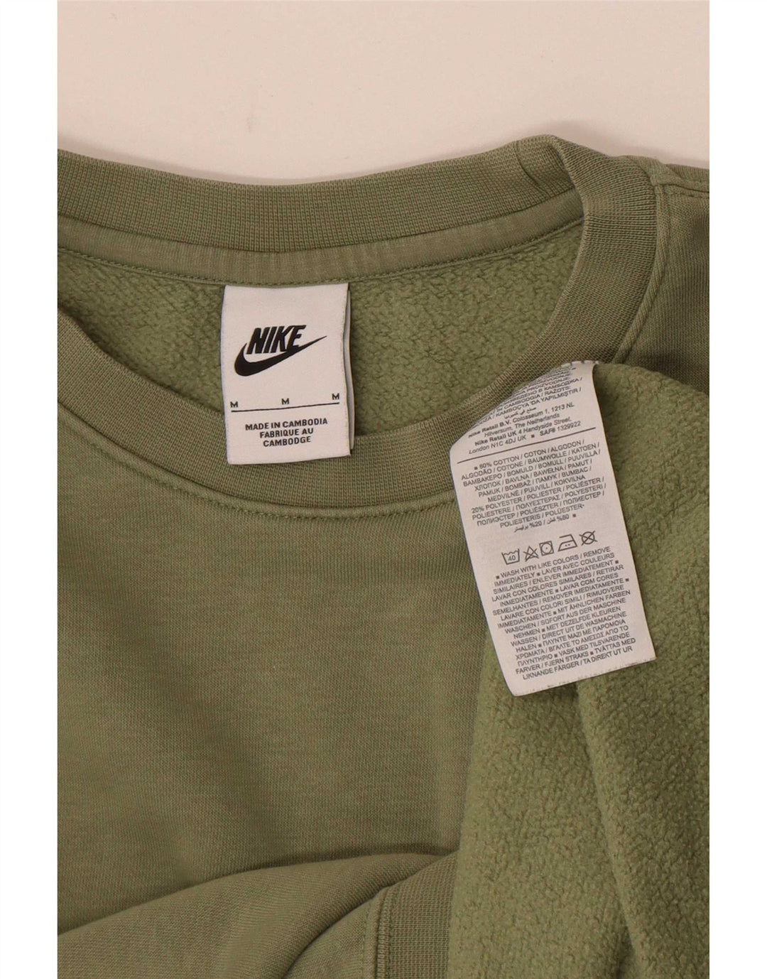 Felpa Nike Uomo Maglione Verde Medio Cotone Sportivo