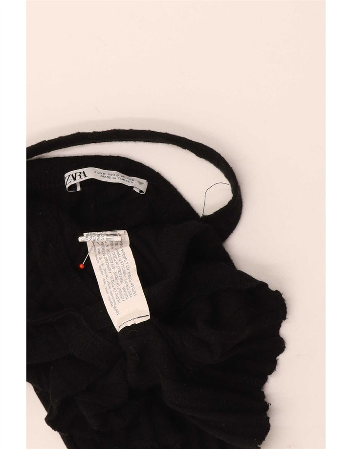 Top corto da donna Zara UK 8 piccolo cotone nero