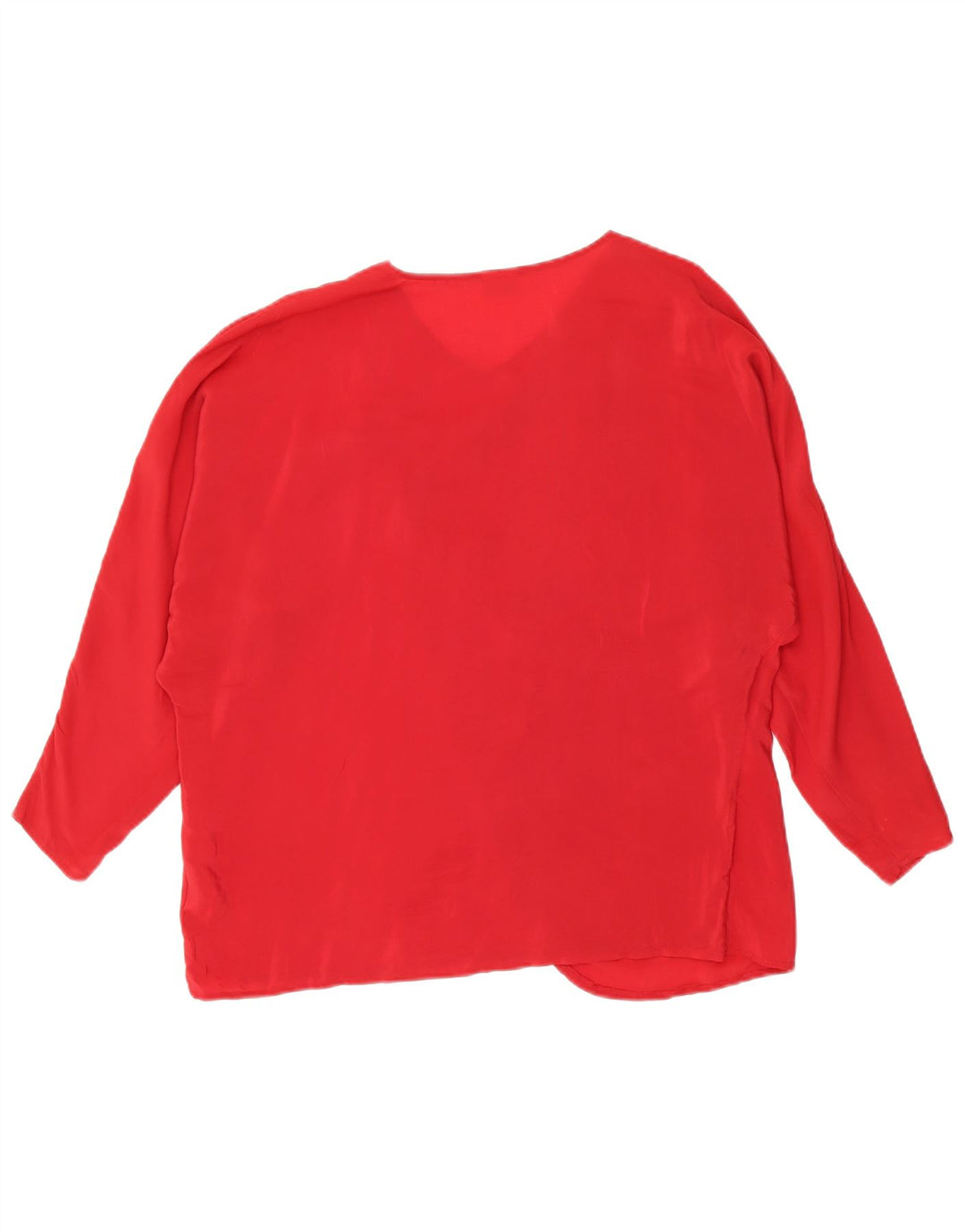 Camicetta vintage da donna vestibilità ampia Top IT 42 Acetato rosso medio