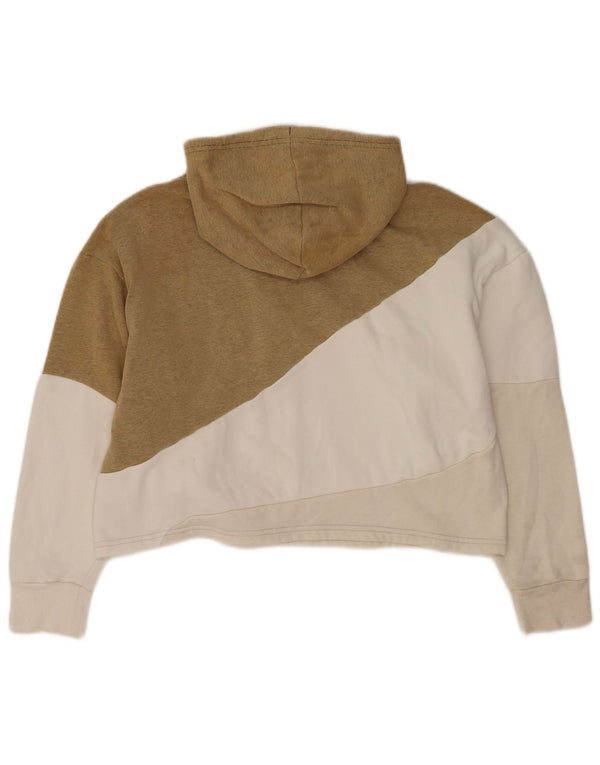 Felpa con cappuccio oversize corta da donna Puma UK 14 Colorblock beige medio
