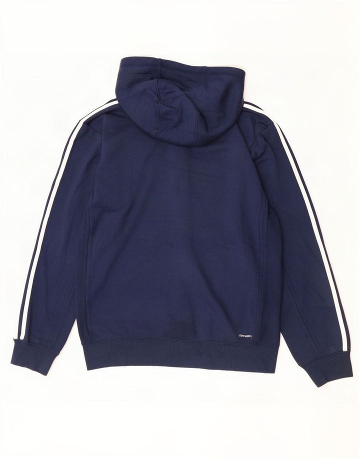 Maglione con cappuccio Adidas Climalite da uomo medio in poliestere blu navy
