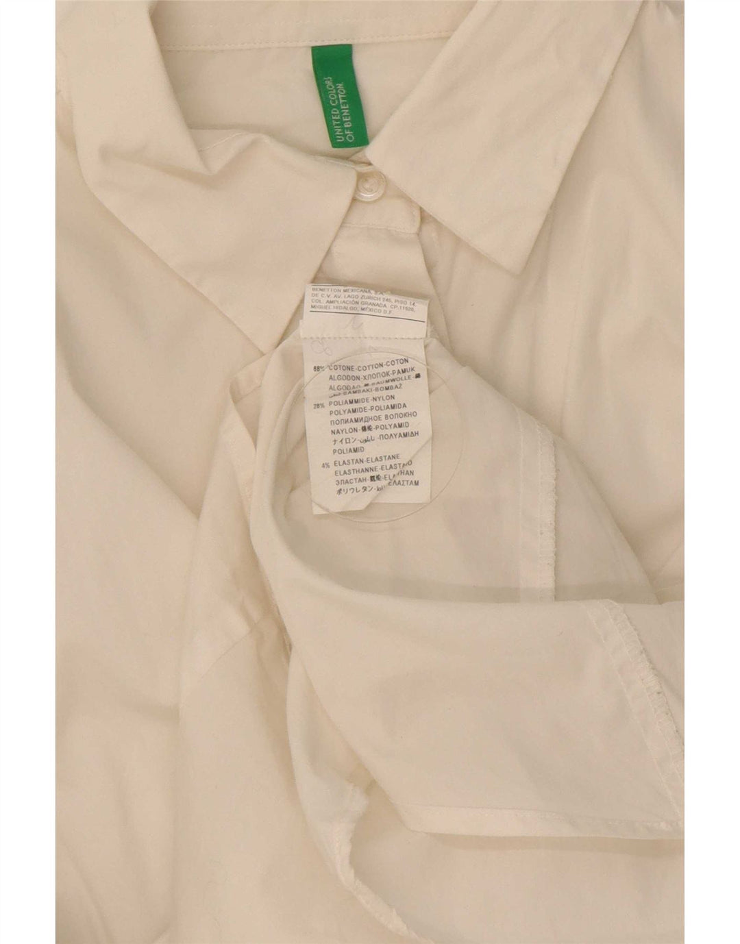 Camicia Benetton Donna UK 10 Small Cotone Bianco