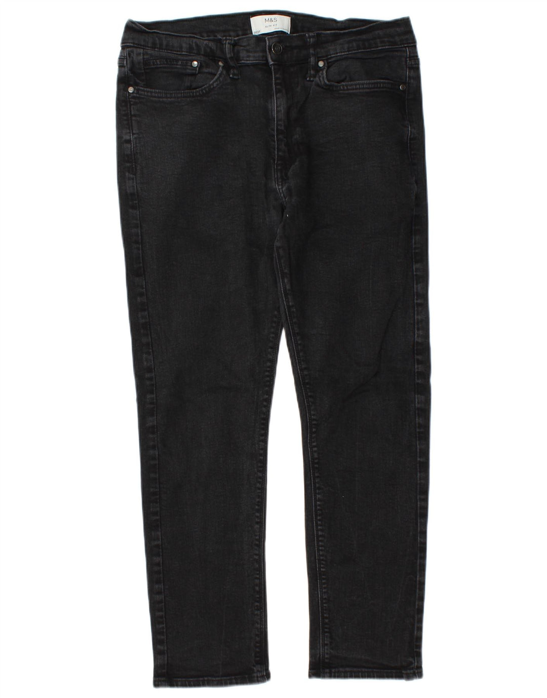Jeans slim da uomo Marks & Spencer W32 L26 cotone nero